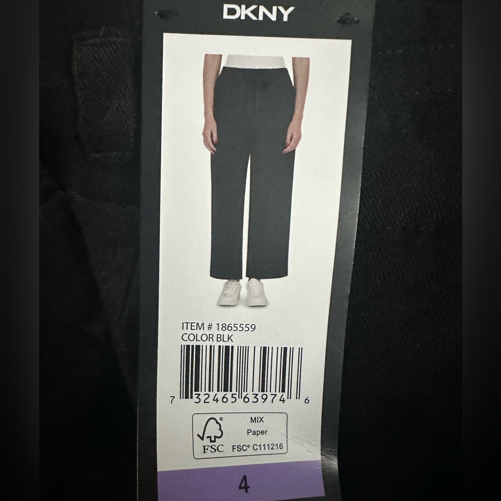DKNY black wide leg pants size 4